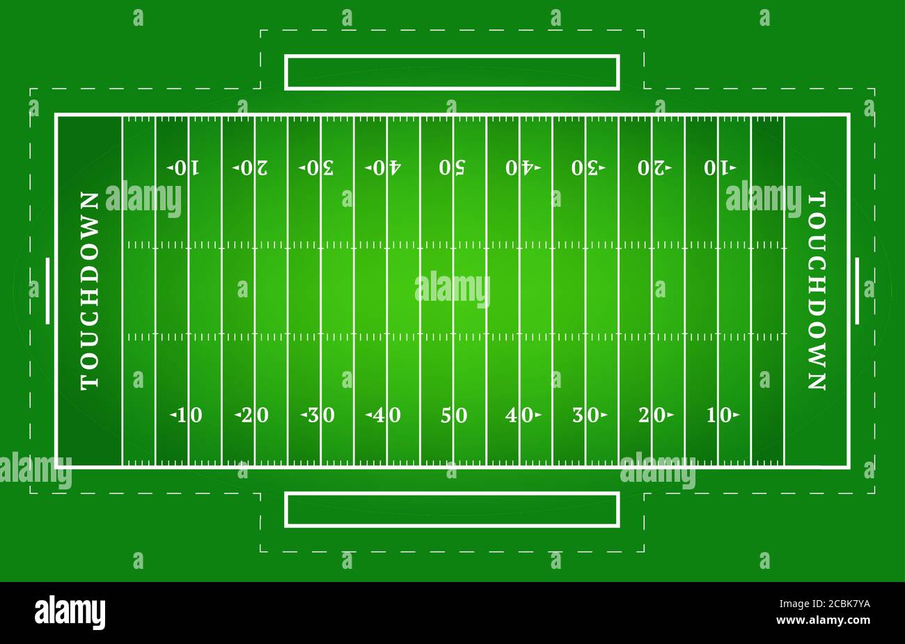 Flat green american football field. Top view of rugby field with Regarding Blank Football Field Template