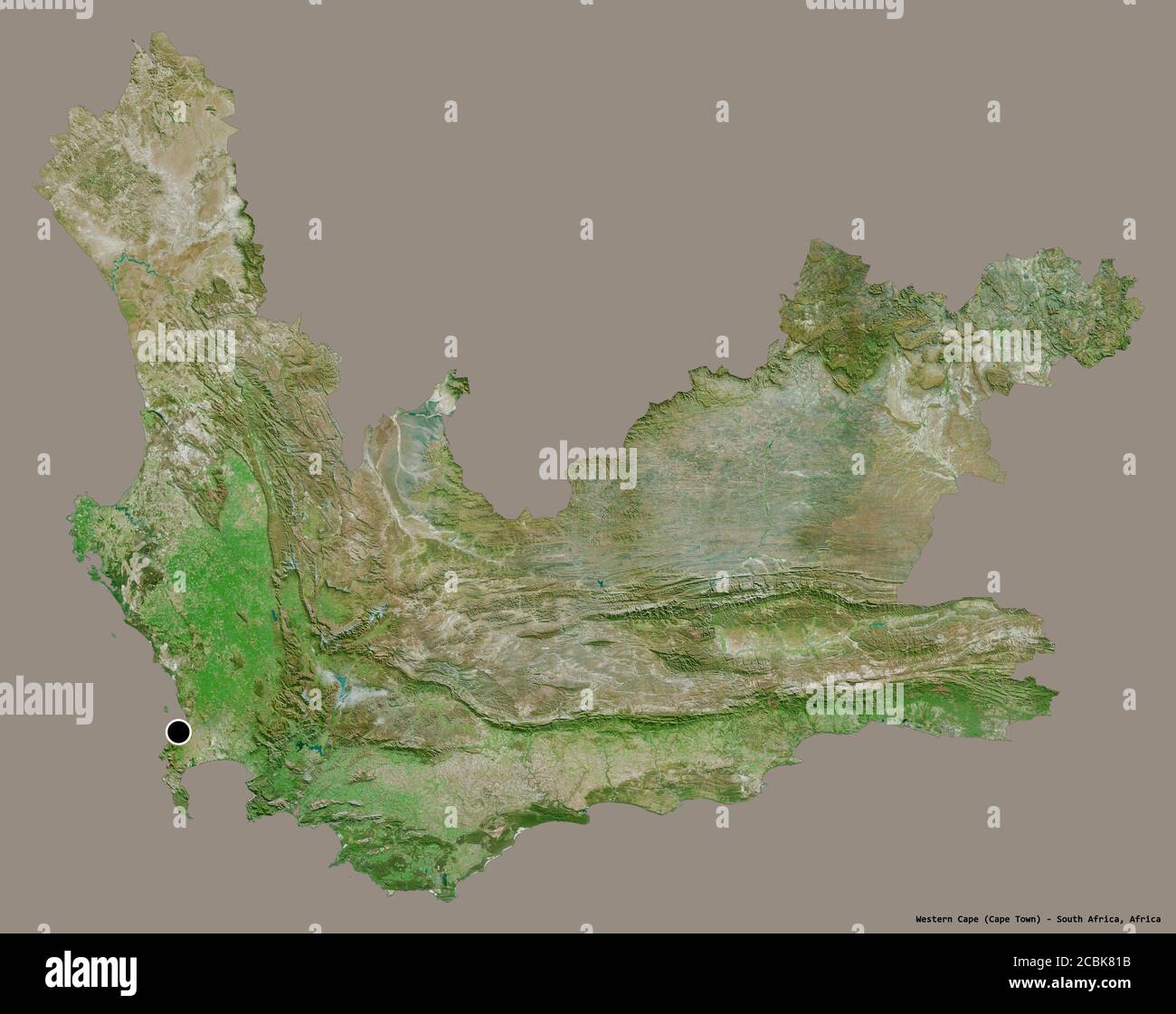 Western Cape Satellite Map Shape Of Western Cape, Province Of South Africa, With Its Capital Isolated  On A Solid Color Background. Satellite Imagery. 3D Rendering Stock Photo -  Alamy