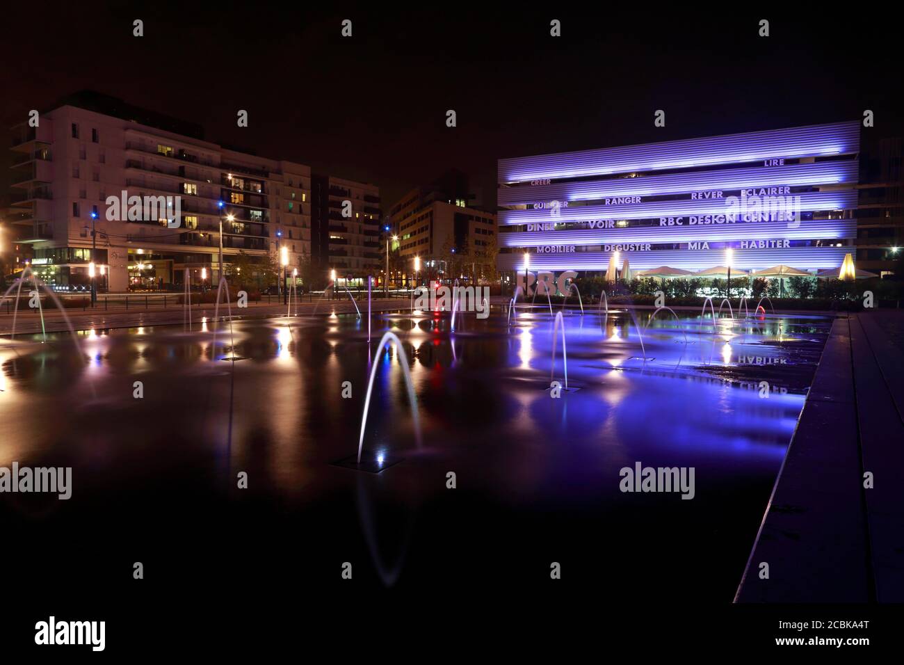 Mirror of water, Parvis Stéphane Hessel, located in the heart of the Port  Marianne district. Near Georges Charpak Park. Montpellier France Stock  Photo - Alamy