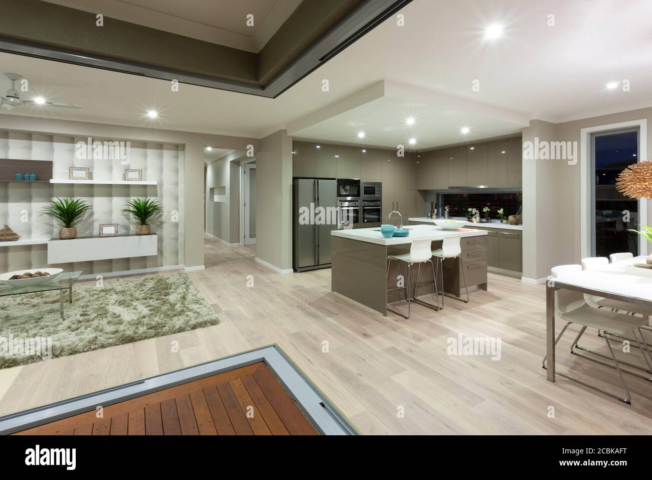 Interior shot of modern and luxury kitchen design Stock Photo - Alamy