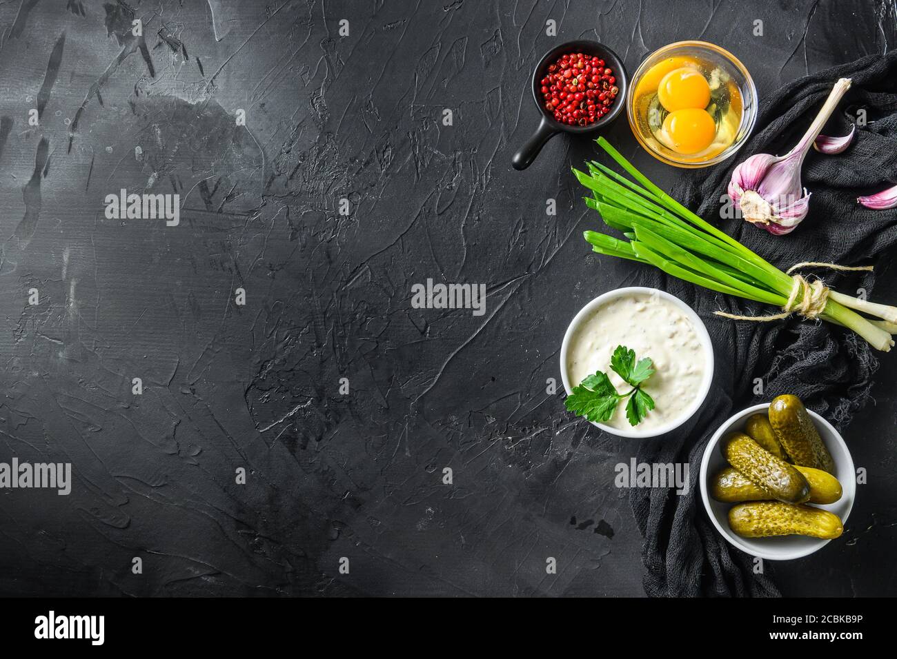 Ingredient tartar sauce fresh mayonnaise, lemon,capers,parsley,dill