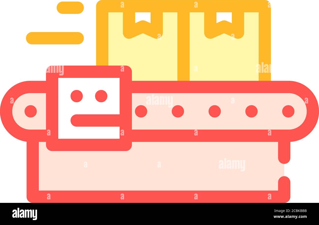 warehouse conveyor color icon vector isolated illustration Stock Vector ...