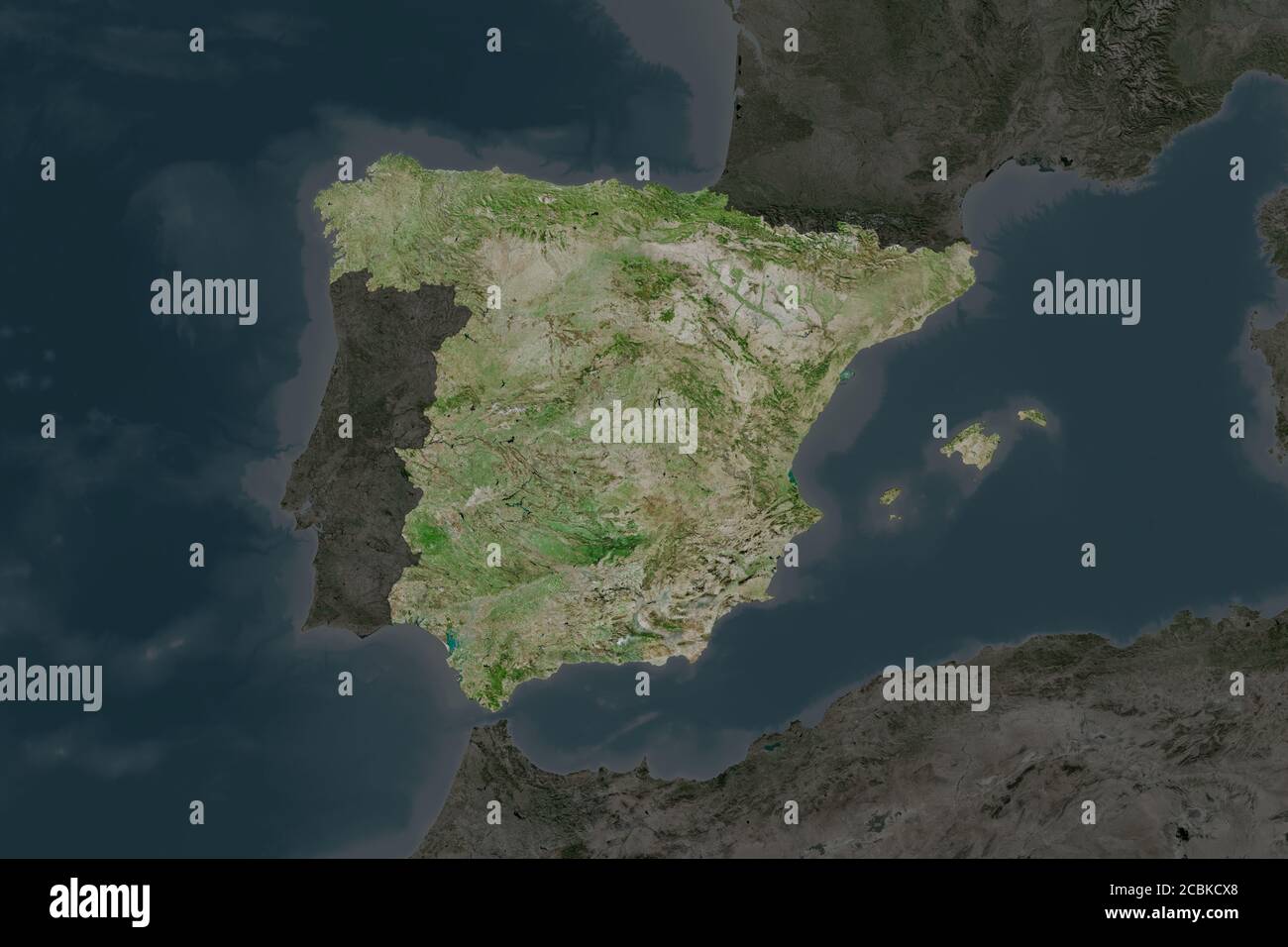 Shape of Spain separated by the desaturation of neighboring areas ...