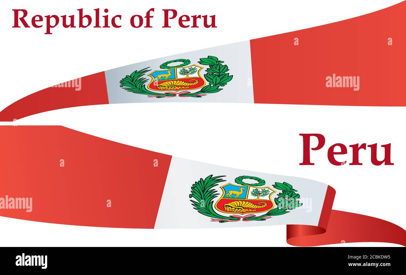 Flag of Peru, Republic of Peru. Template for award design, an official ...