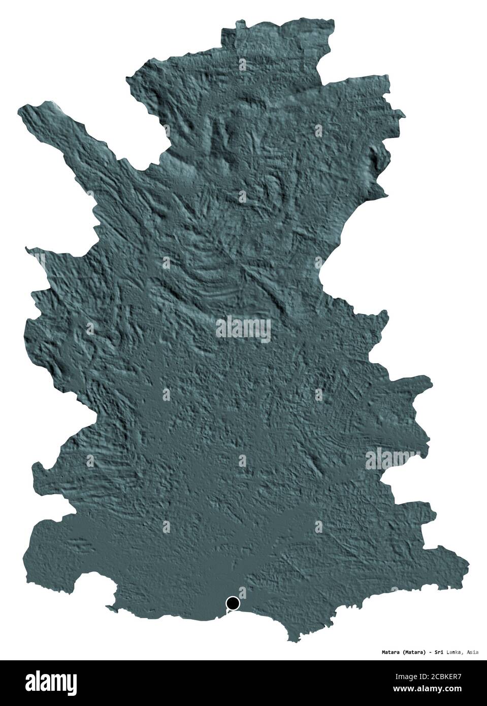 Matara Sri Lanka Map Shape Of Matara, District Of Sri Lanka, With Its Capital Isolated On White  Background. Bilevel Elevation Map. 3D Rendering Stock Photo - Alamy