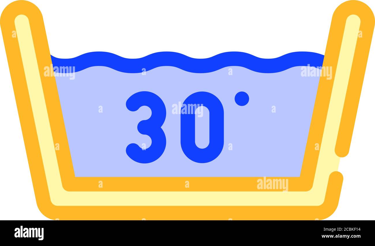 water temperature for washing clothes color icon vector illustration