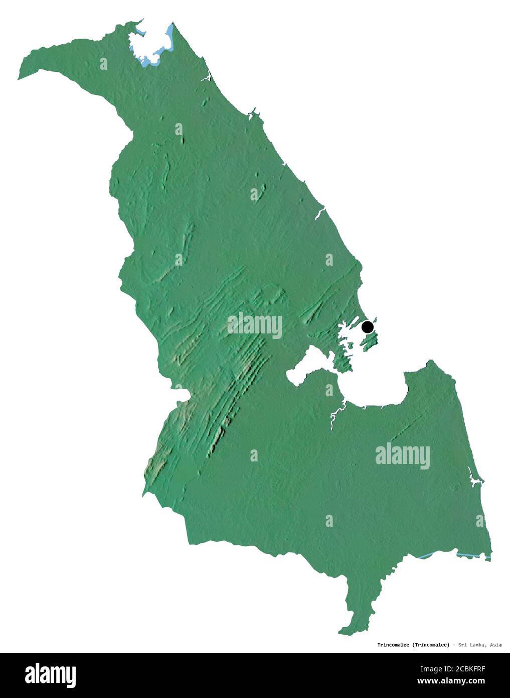 Sri Lanka Trincomalee Map Shape Of Trincomalee, District Of Sri Lanka, With Its Capital Isolated On  White Background. Topographic Relief Map. 3D Rendering Stock Photo - Alamy