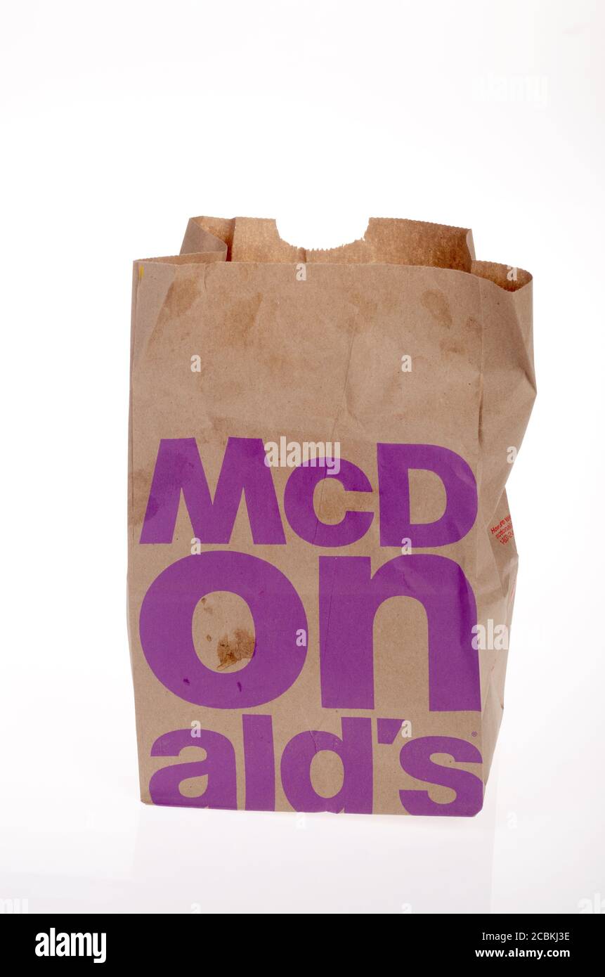 McDonald’s Fast Food Take-Out Bag Stock Photo