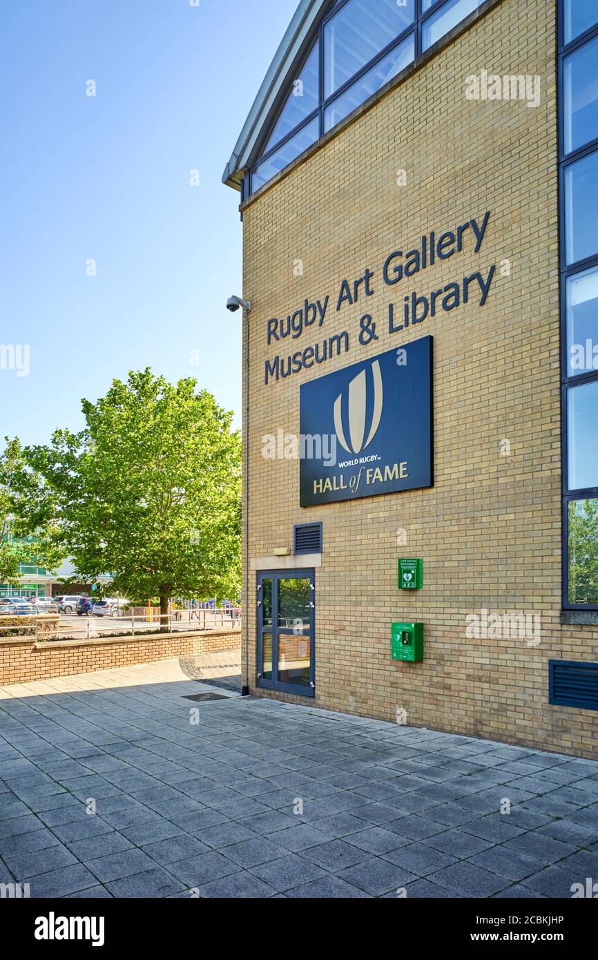 Rugby art gallery, museum and library with the World Rugby Hall of Fame building. Stock Photo