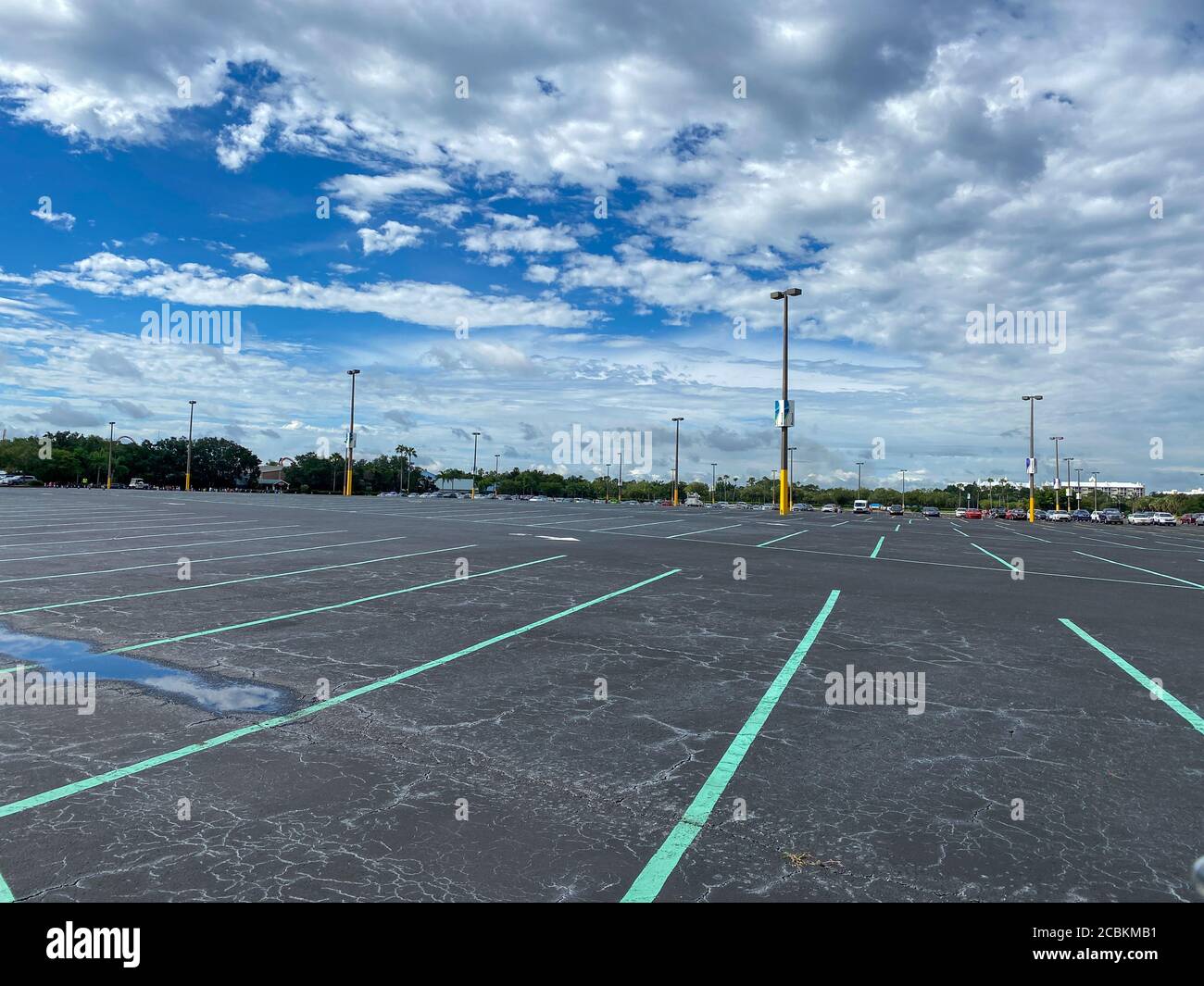 Orlando,FL/USA 6/19/20 The nearly empty parking lot at SeaWorld in