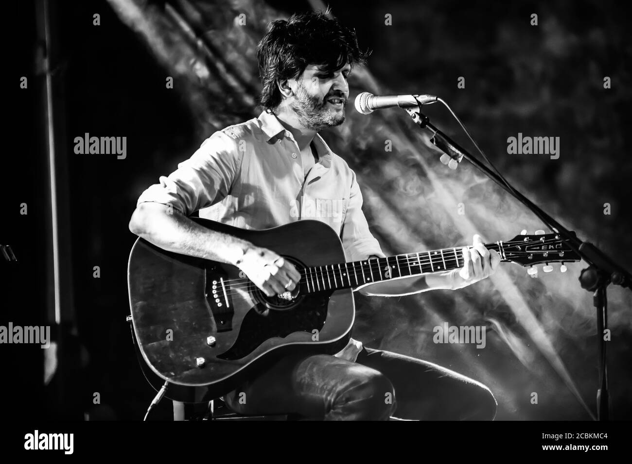 Dente, pseudonym of Giuseppe Peveri, in acoustic concert in SEI - Sud Est Indipendente Festival, Castello Volante di Corigliano d'Otranto. (Photo by Luigi Rizzo/Pacific Press) Credit: Pacific Press Media Production Corp./Alamy Live News Stock Photo