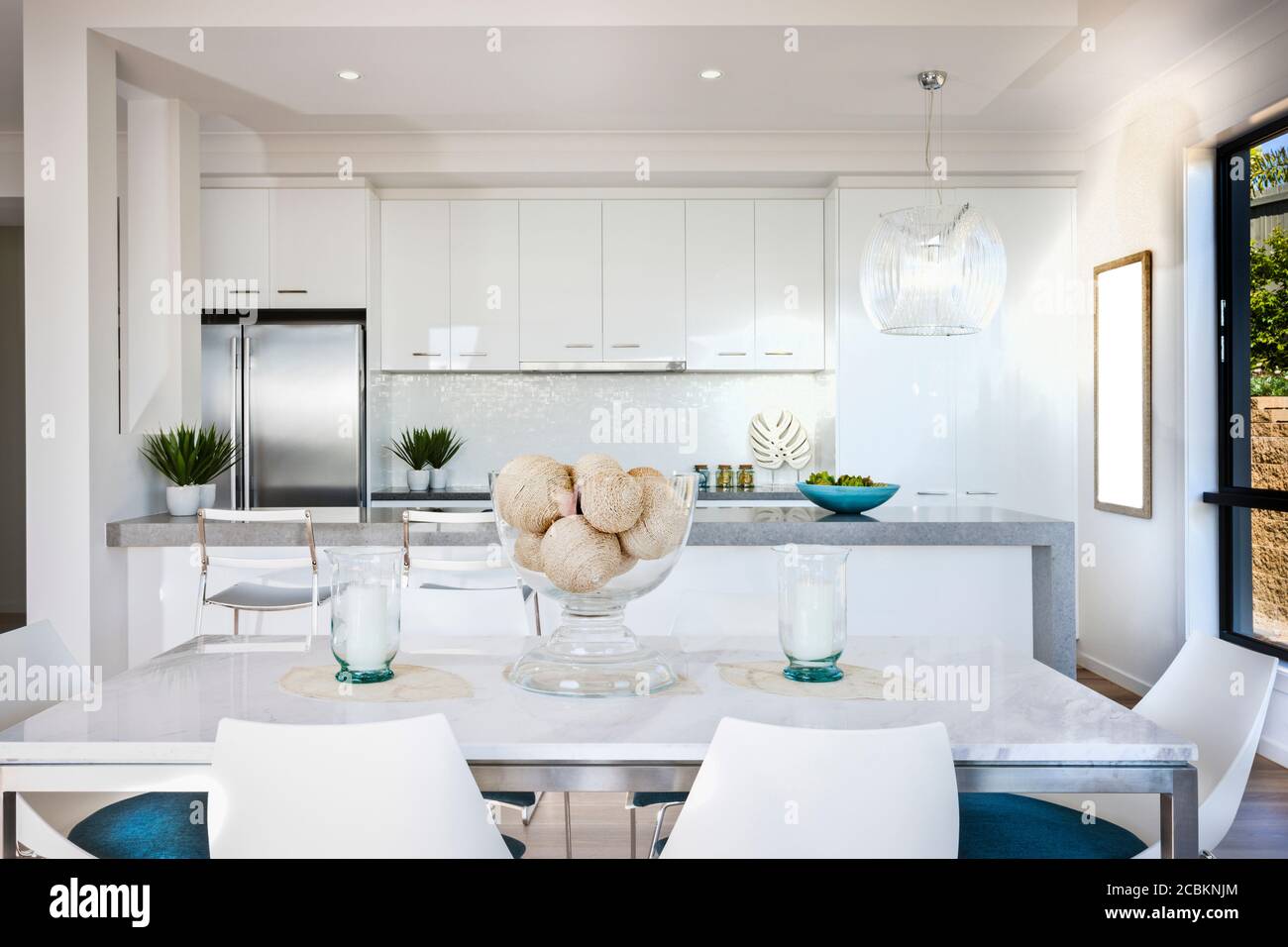 Interior of a modern kitchen and dining room Stock Photo - Alamy