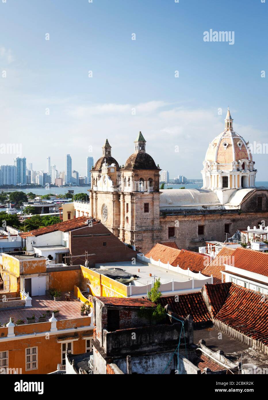Cathedral overlooking Cartagena rooftops Stock Photo Alamy