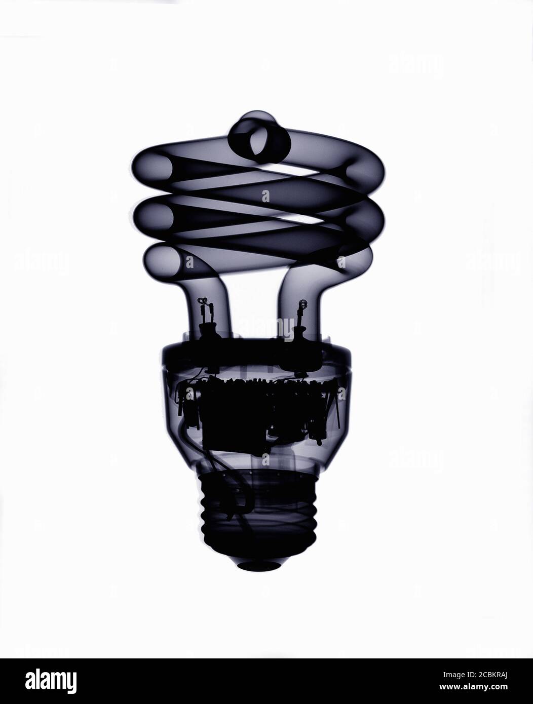 Xray image of fluorescent light bulb Stock Photo Alamy