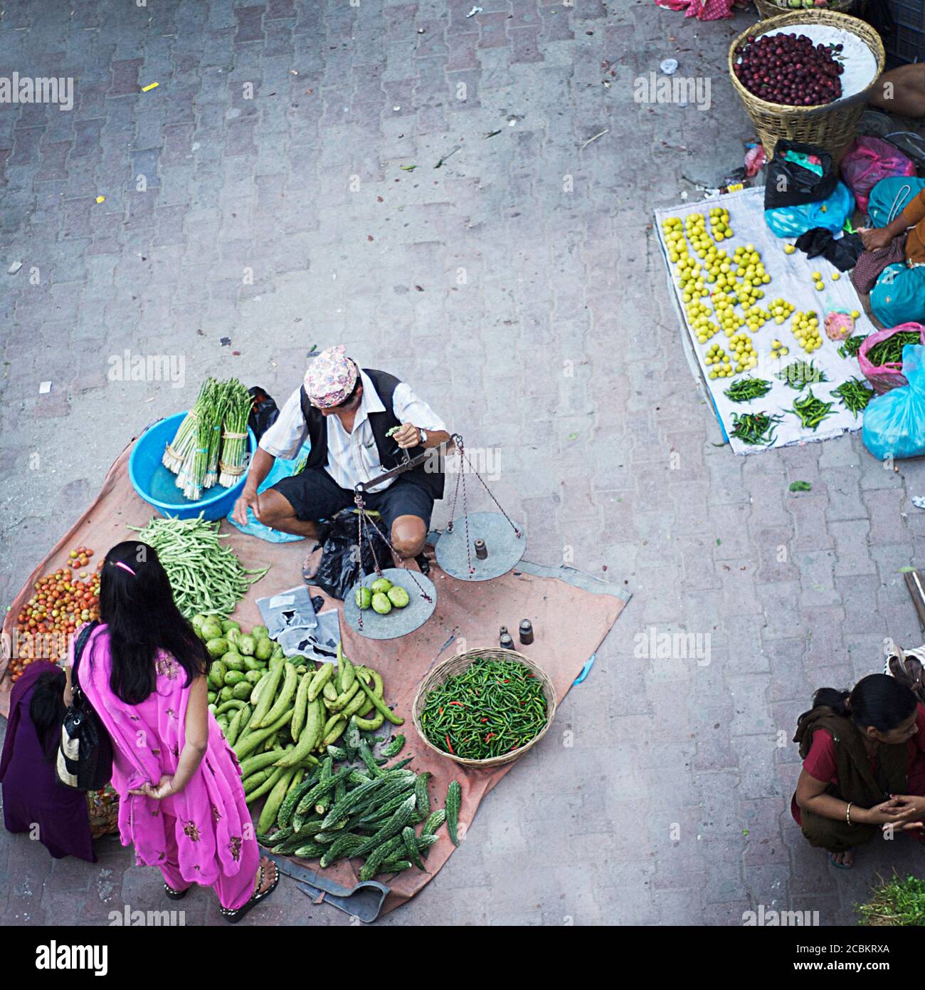 Street vendors in Kathmandu, Nepal Stock Photo - Alamy