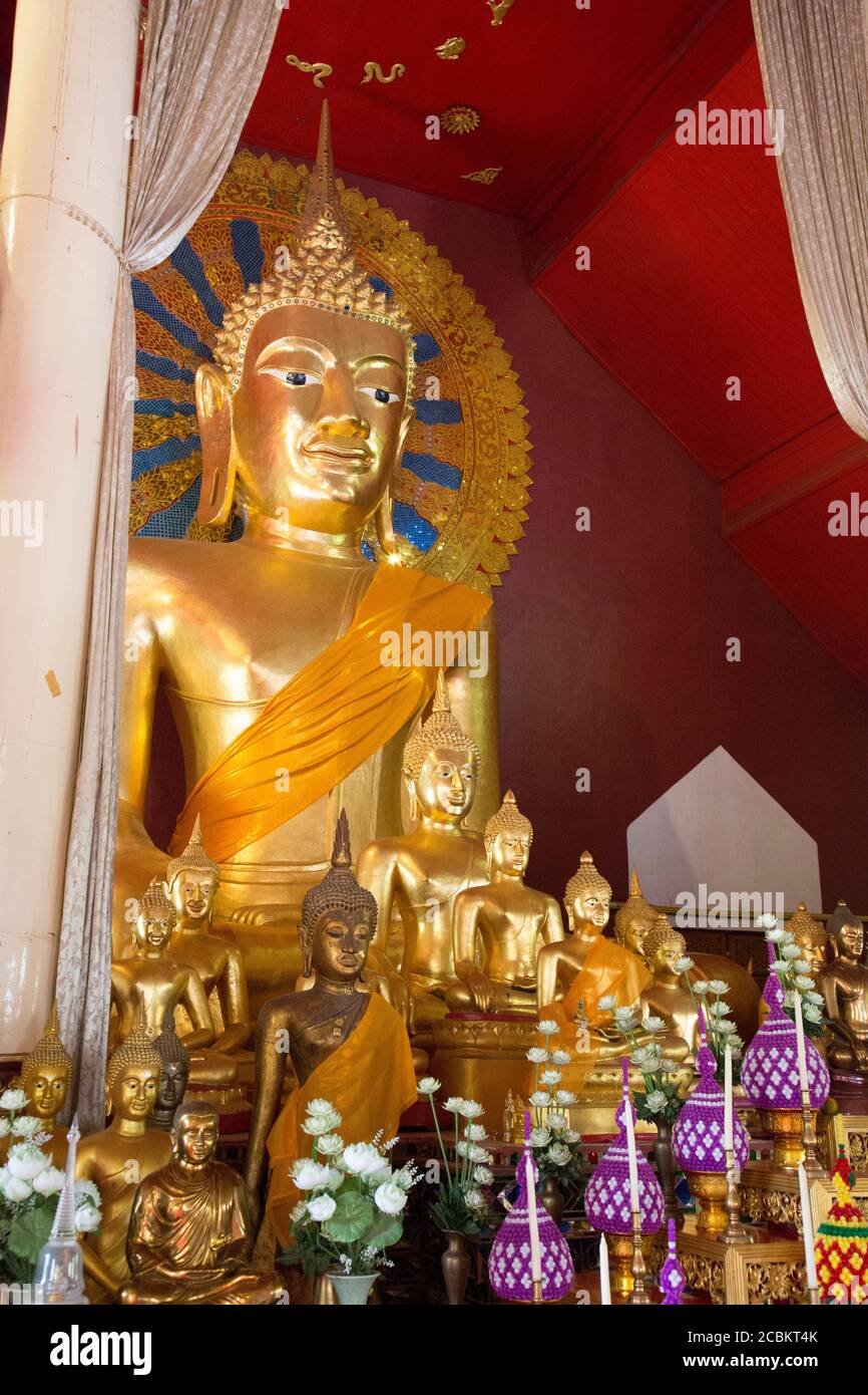 Golden Buddha, Wat Phra Singh, Chiang Mai, Thailand Stock Photo