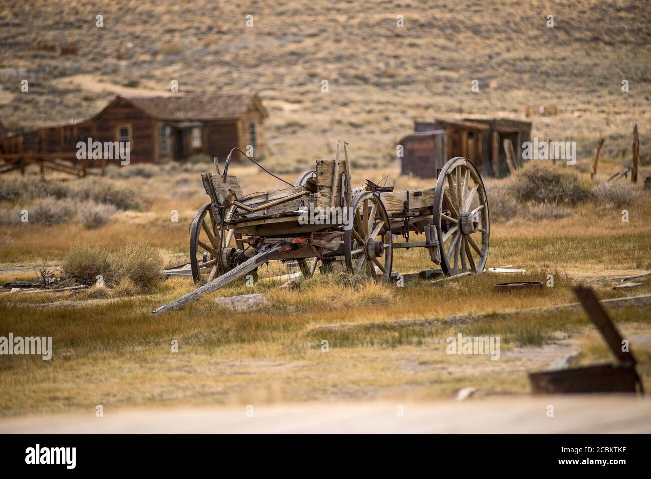 Abandoned carts in Bodie ghost town, Bodie National Park, California ...