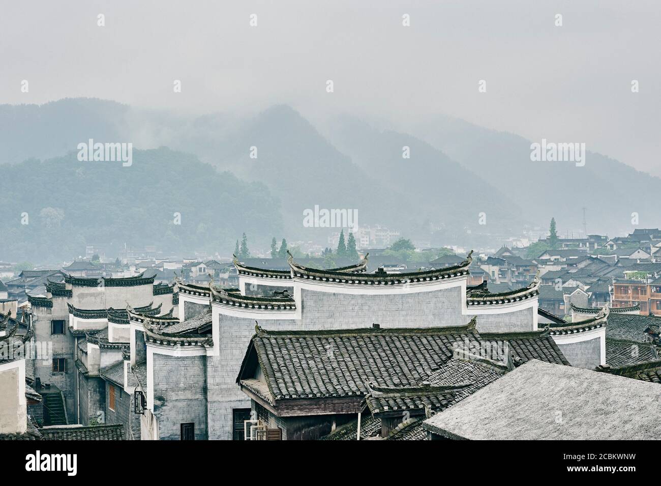 Rooftops, Fenghuang, Hunan, China Stock Photo