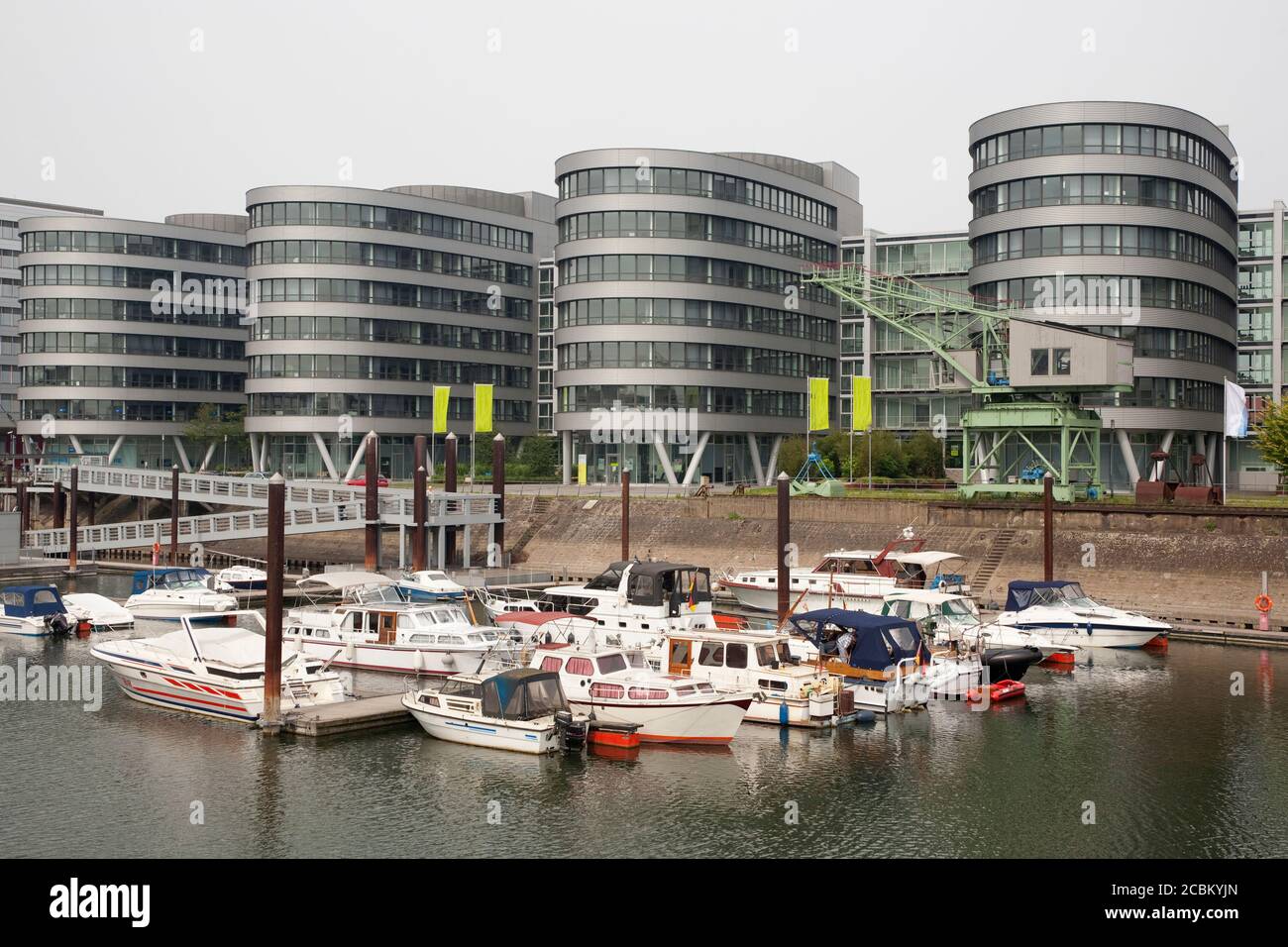 Residential Section, Marina, Duisburg Port Harbour, Rhine River, Ruhr Region, Germany Stock Photo