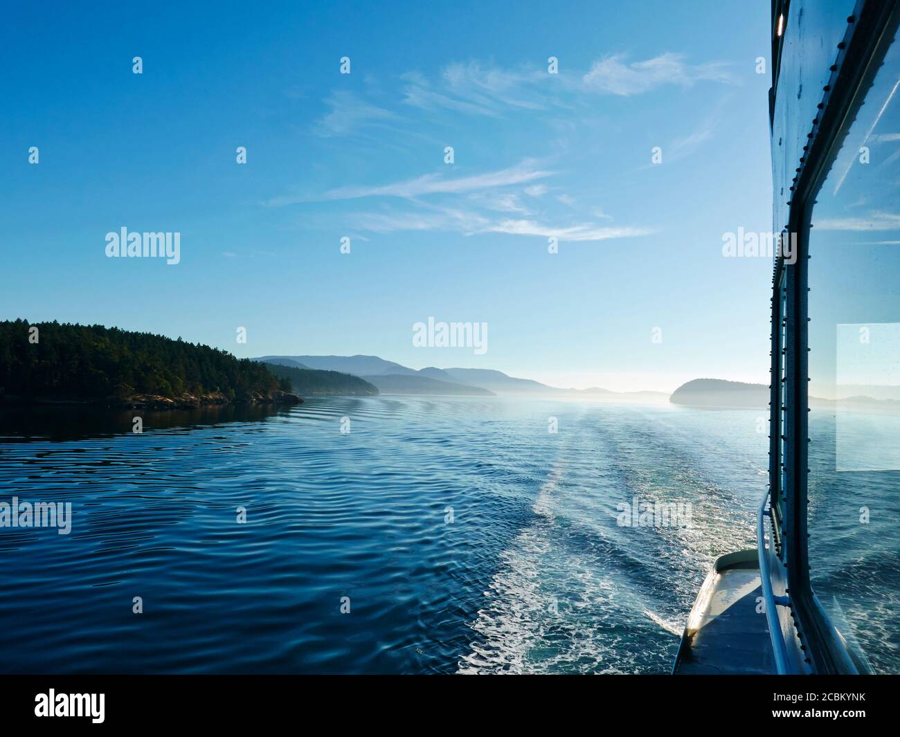Side view of ferry from Anacortes to San Juan Island, Washington State