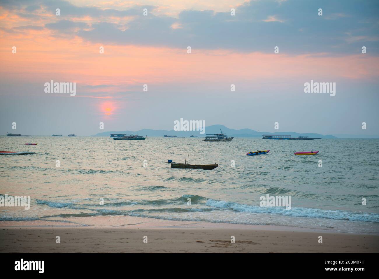 Boats on sea, Koh Samet, Thailand Stock Photo
