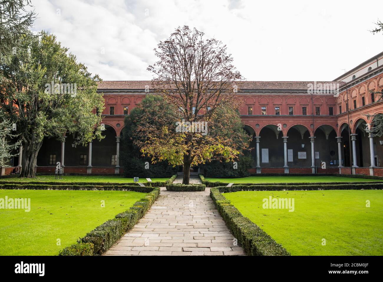 Formal garden, Catholic University of the Sacred Heart, Milan, Italy Stock Photo