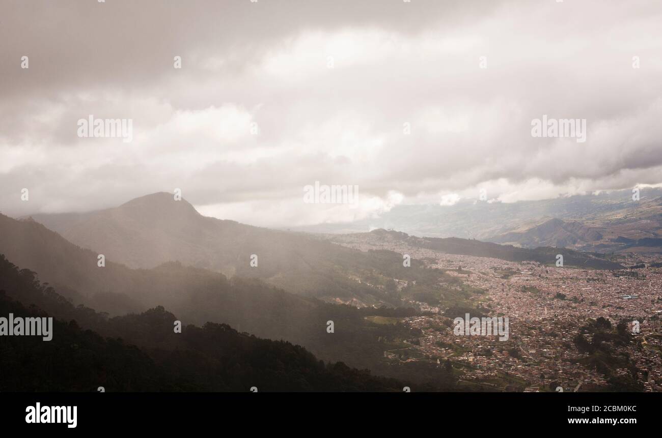 Distant view of Bogota from Monserrate, Colombia, South America Stock Photo