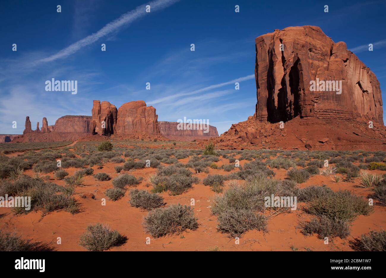 Sandstone buttes, Monument Valley Navajo Tribal Park, Utah, USA Stock
