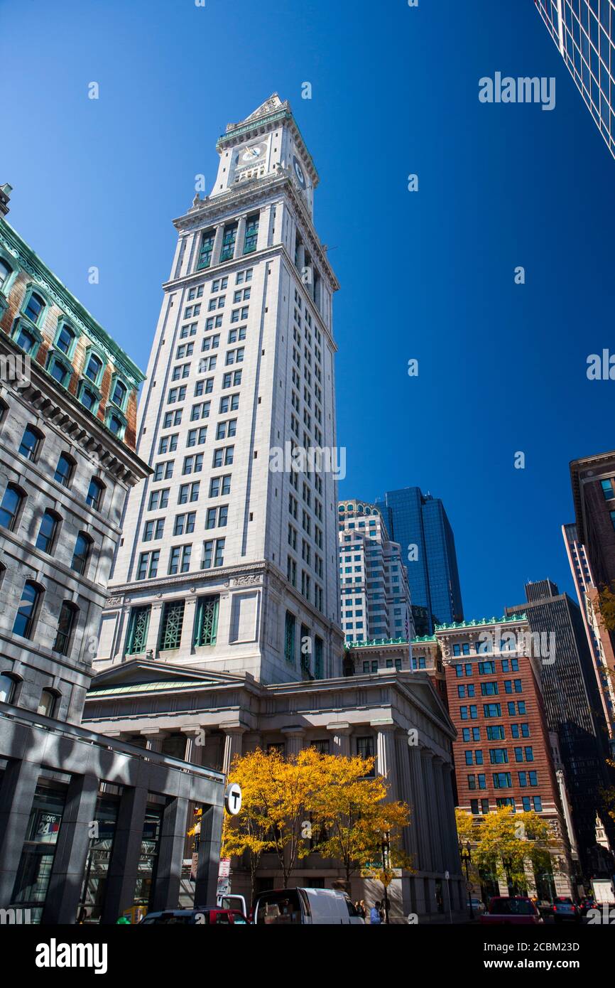 Boston skyline with Custom House clock tower, Boston, Massachusetts