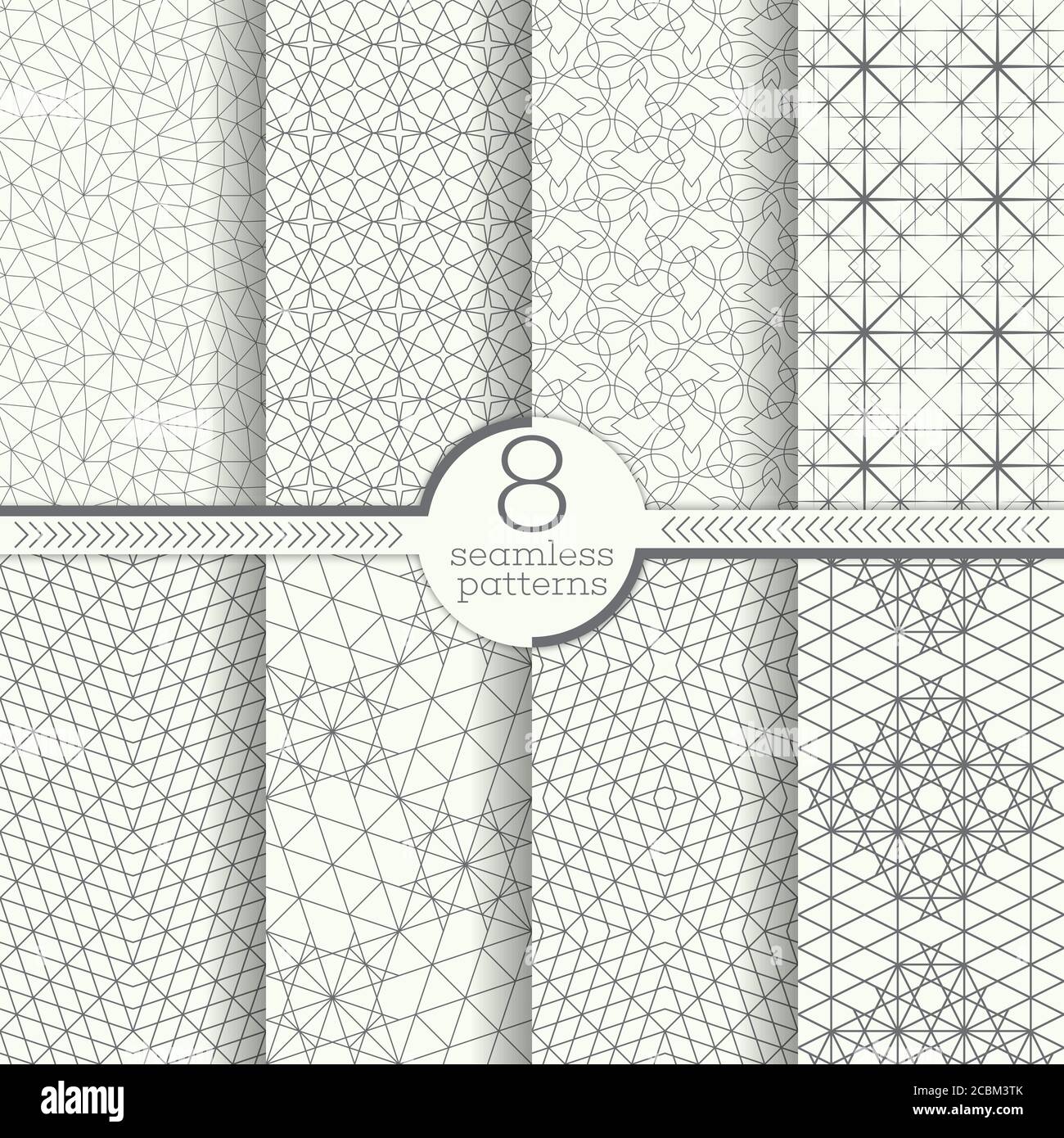 Set of seamless patterns. Modern stylish textures. Abstract geometrical ...