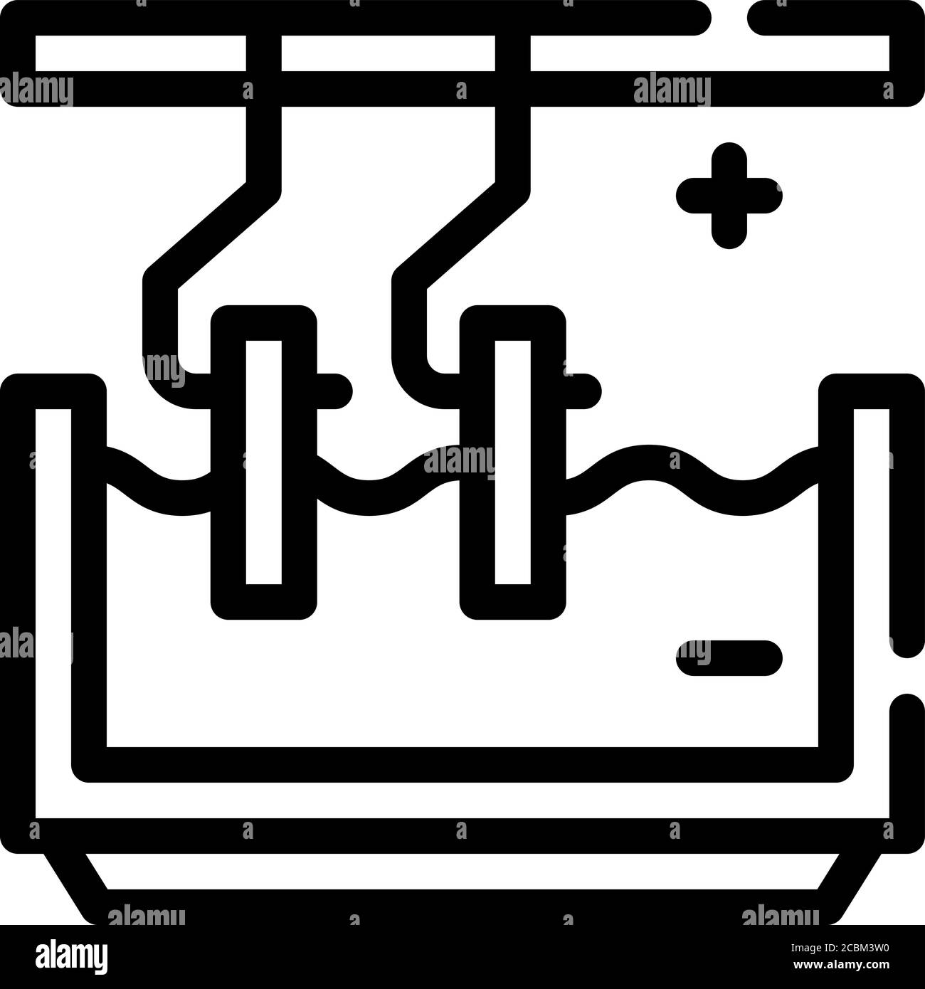 galvanic bath line icon vector isolated illustration Stock Vector Image ...