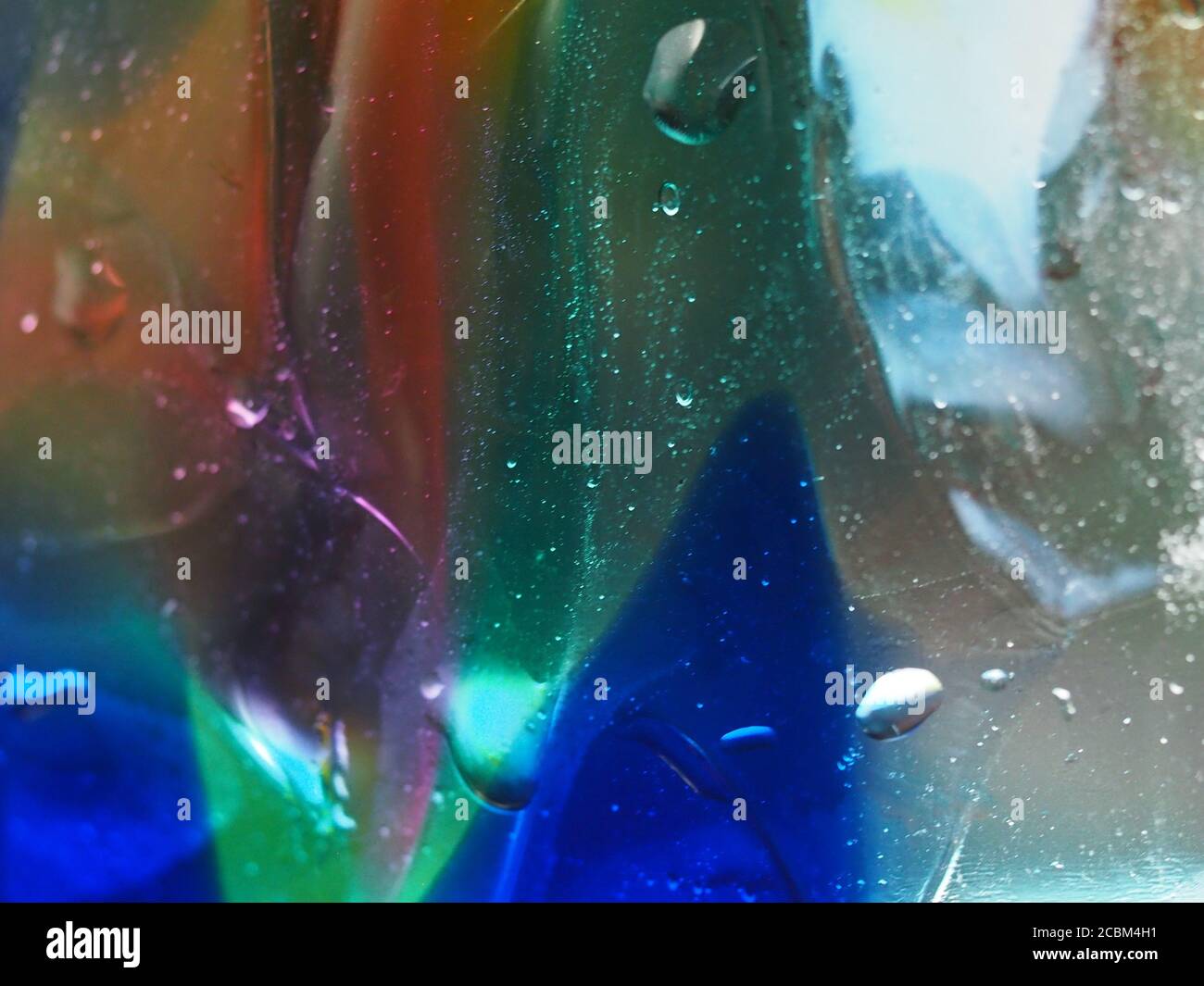 Macro Shot of Blown multicolored Glass Mosaic Stock Photo