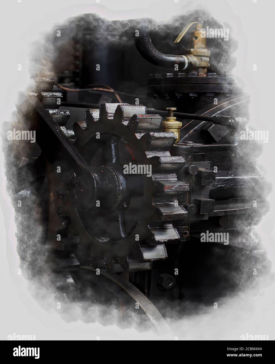 old engine cogs traction engine. Stock Photo