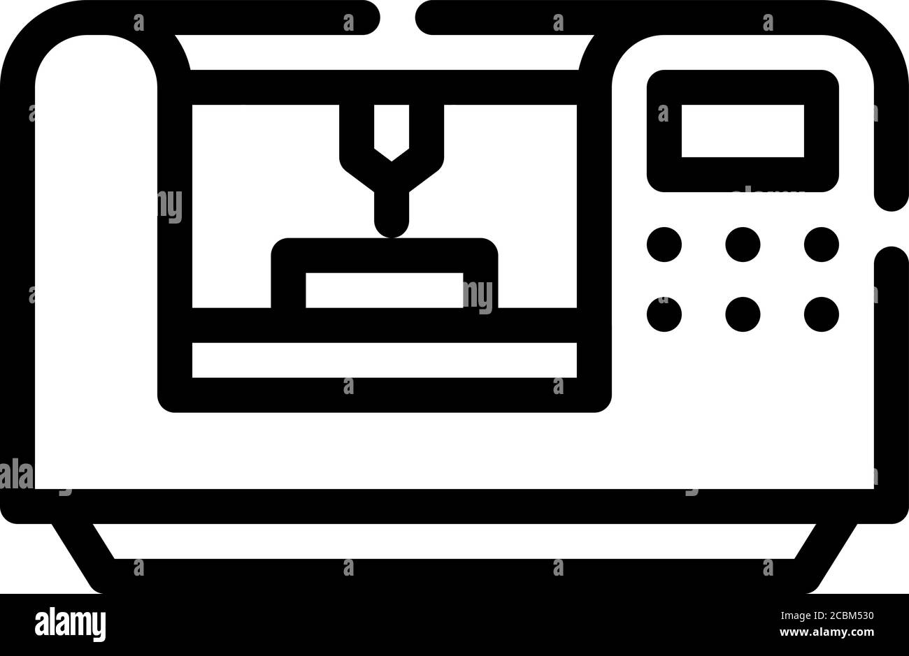 laser engraving line icon vector isolated illustration Stock Vector
