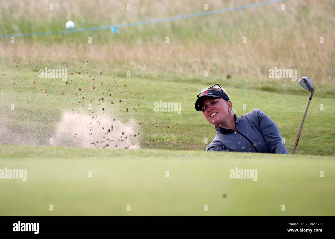 Denmark's Nanna Koerstz Madsen in a bunker on the ninth hole during day two of the Aberdeen Standard Investments Ladies Scottish Open at The Renaissance Club, North Berwick. Stock Photo