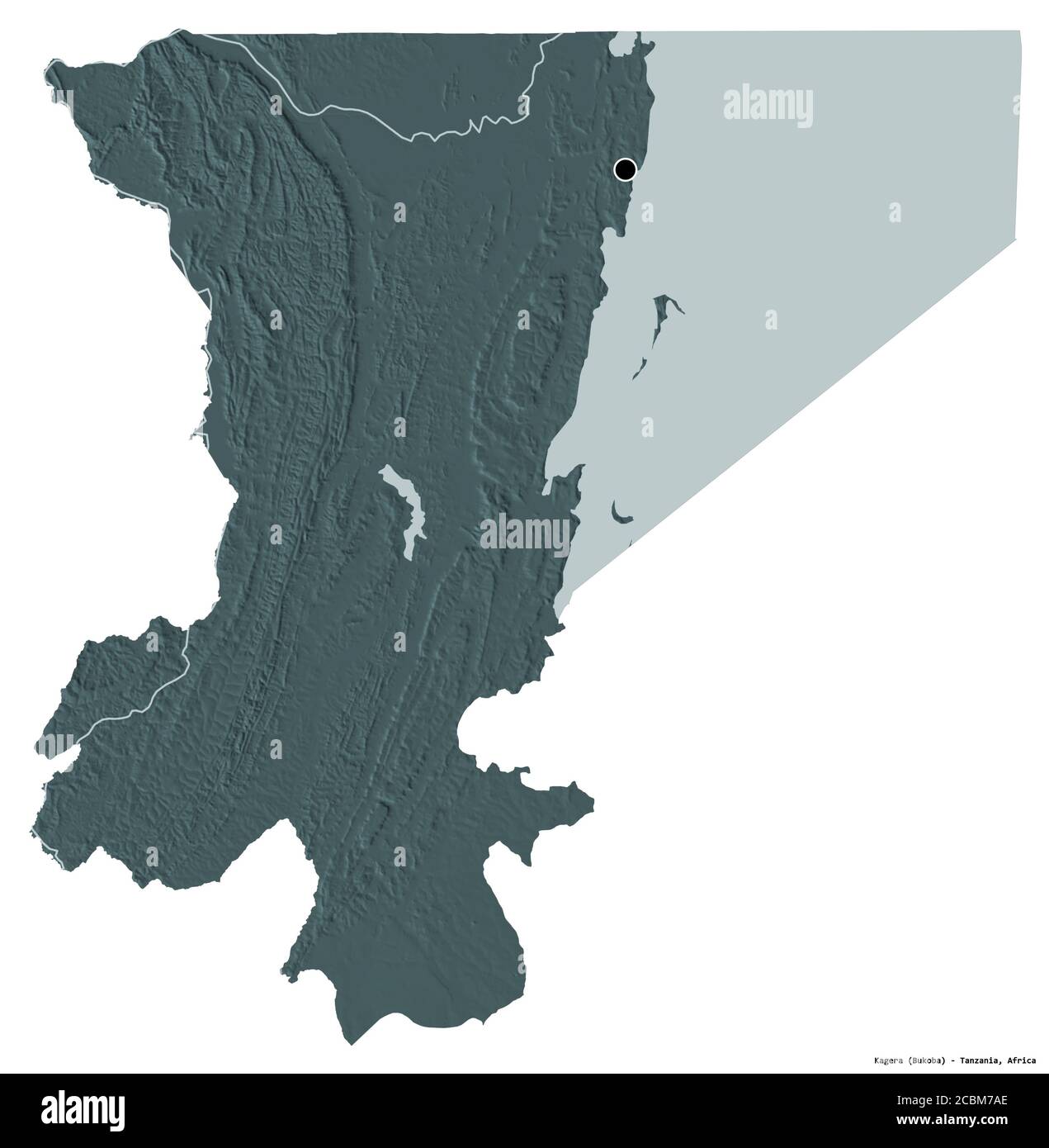 Map Of Kagera Region Shape Of Kagera, Region Of Tanzania, With Its Capital Isolated On White  Background. Colored Elevation Map. 3D Rendering Stock Photo - Alamy