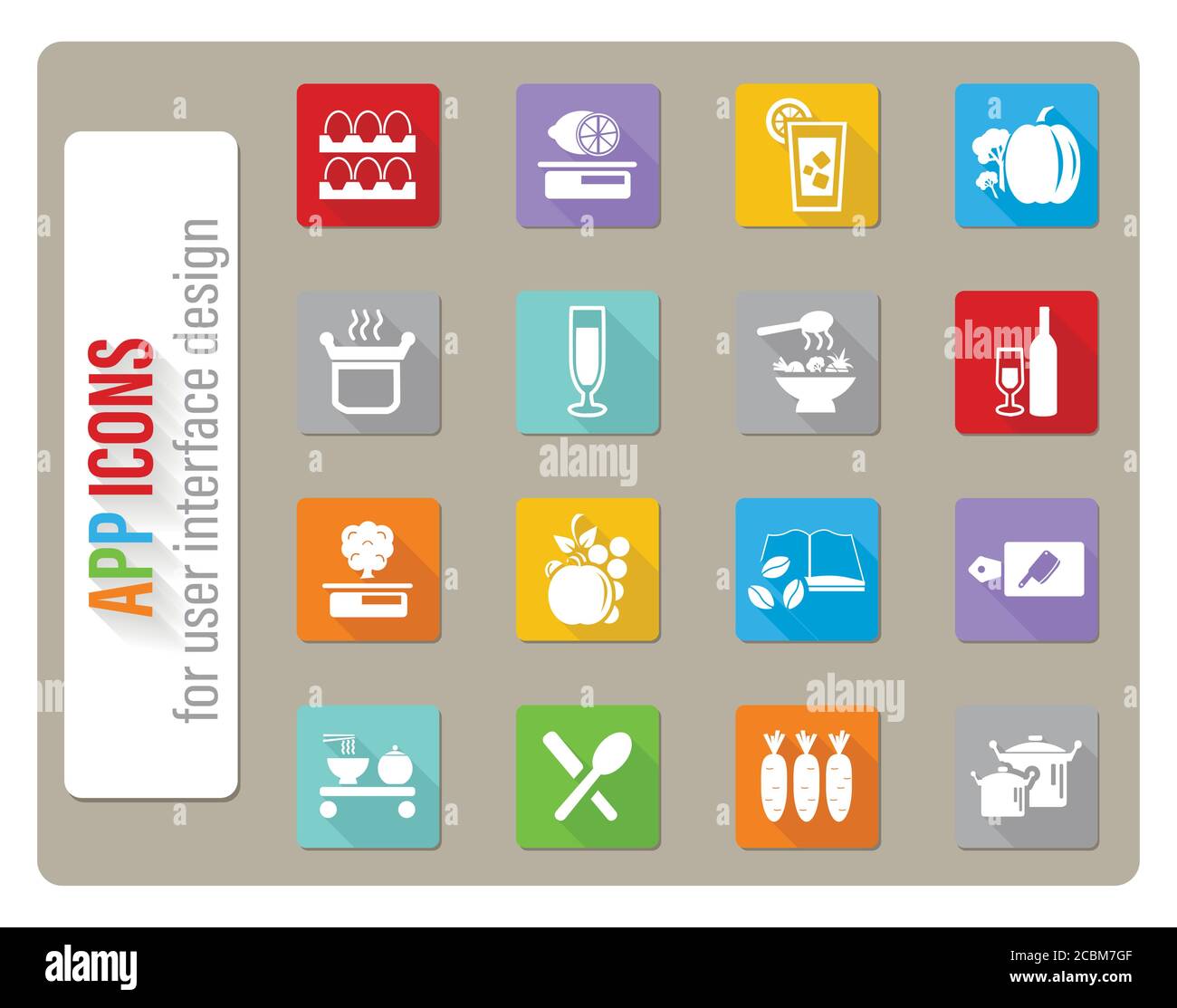 food and kitchen icon set Stock Vector Image & Art - Alamy
