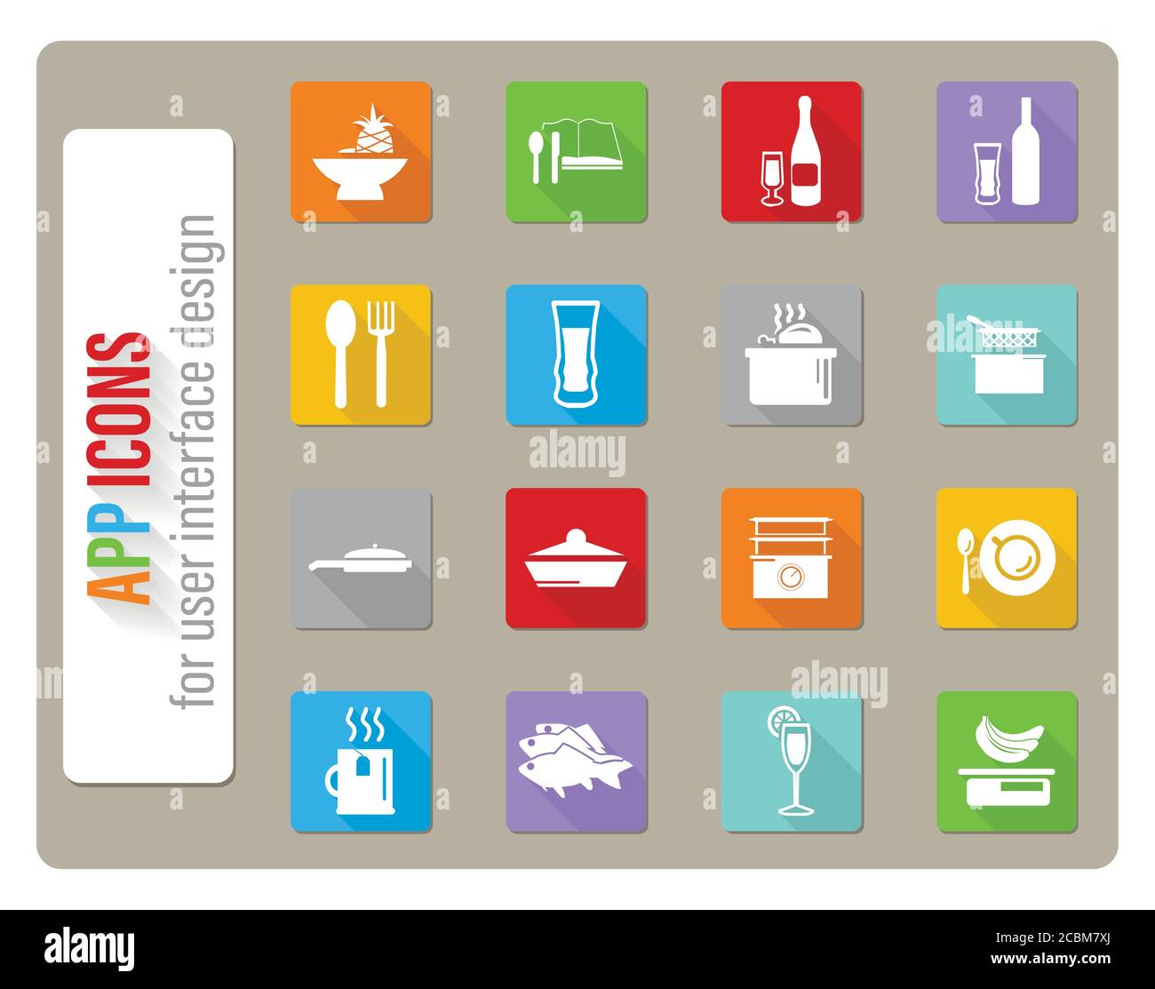 food and kitchen icon set Stock Vector