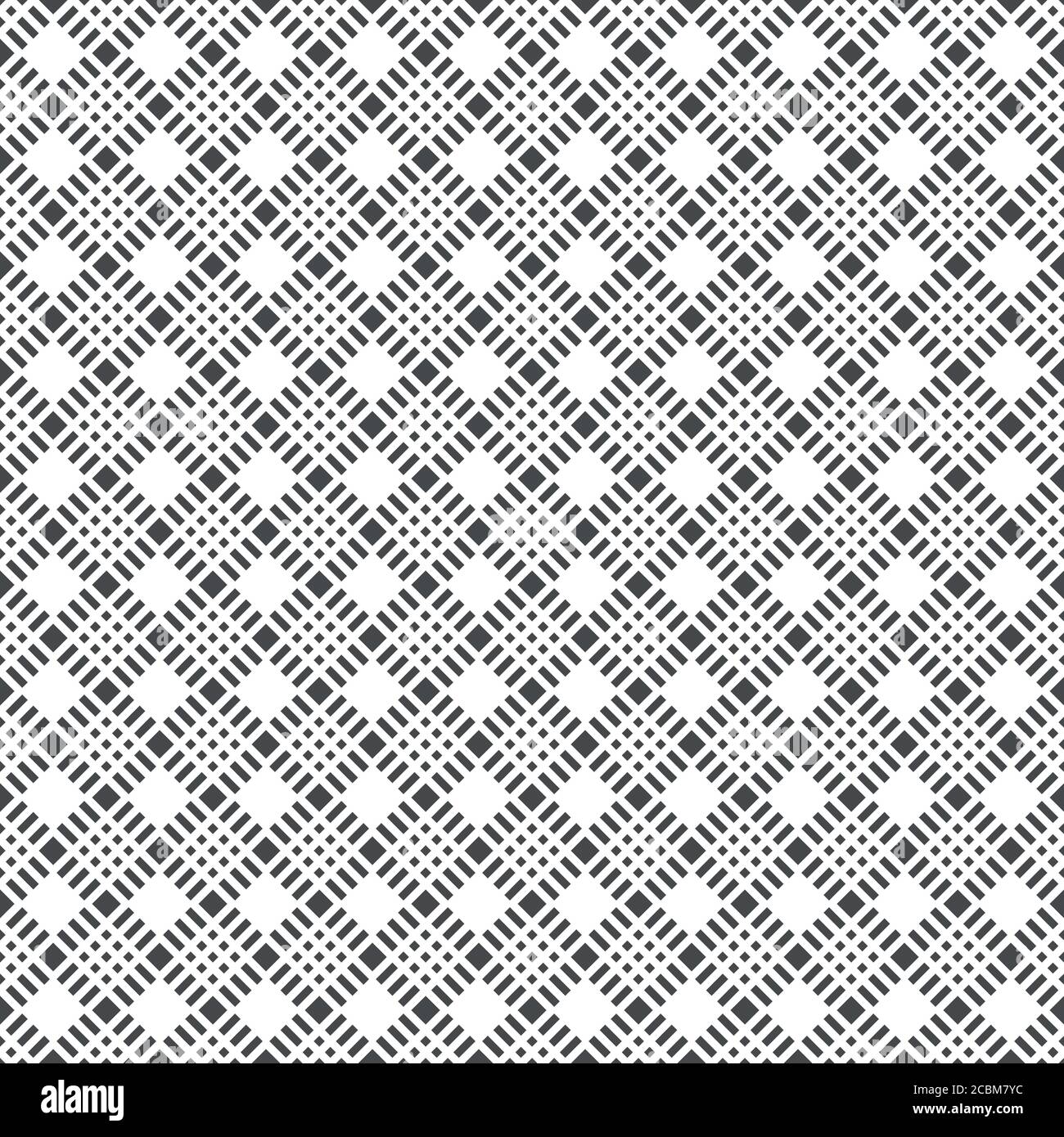 Seamless pattern. Simple geometric texture with repeating rhombuses and squares. Dashed line. Monochrome. Backdrop. Web. Vector illustration for your Stock Vector