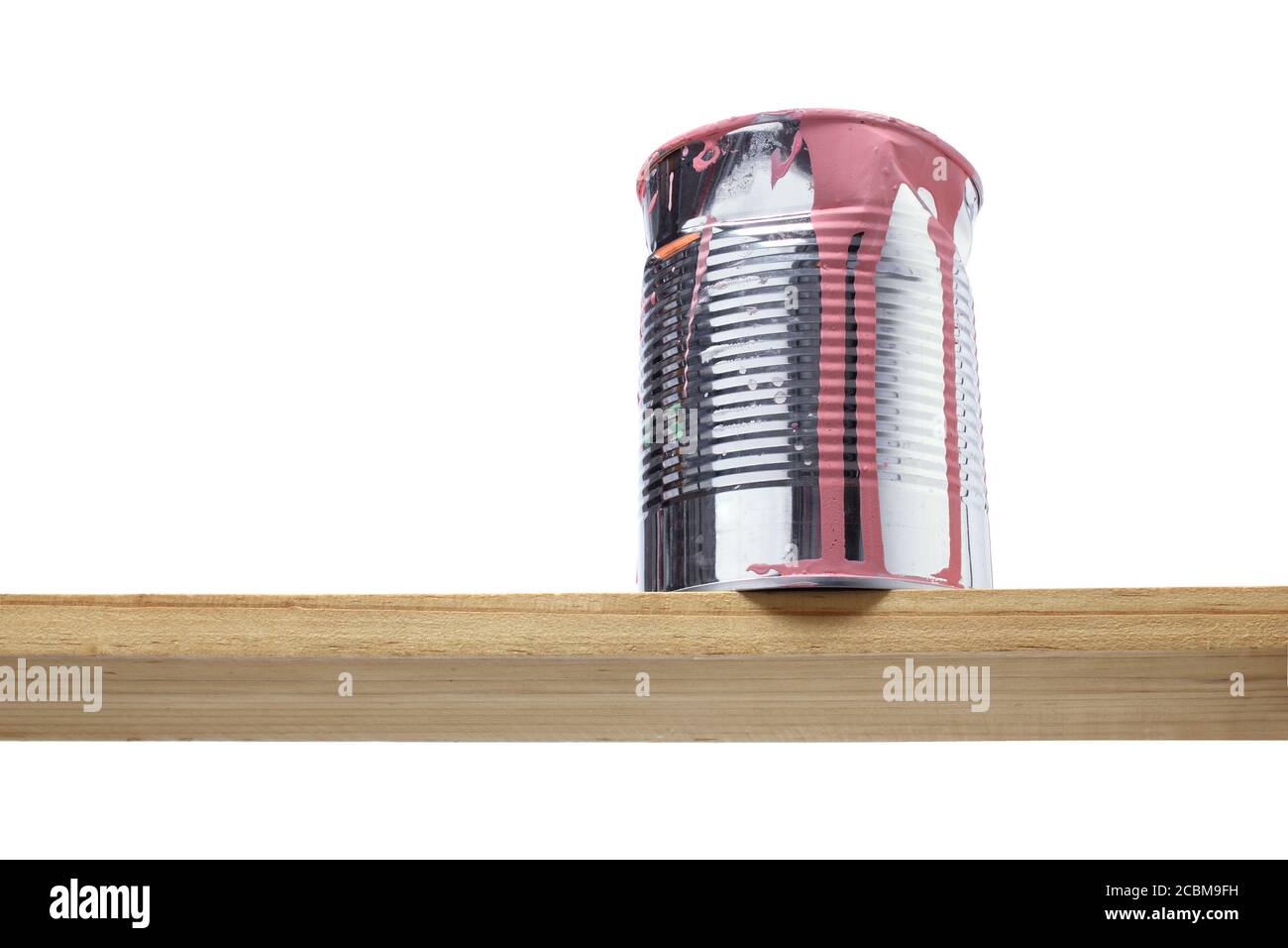 Paint Can on Wooden Shelf Stock Photo Alamy