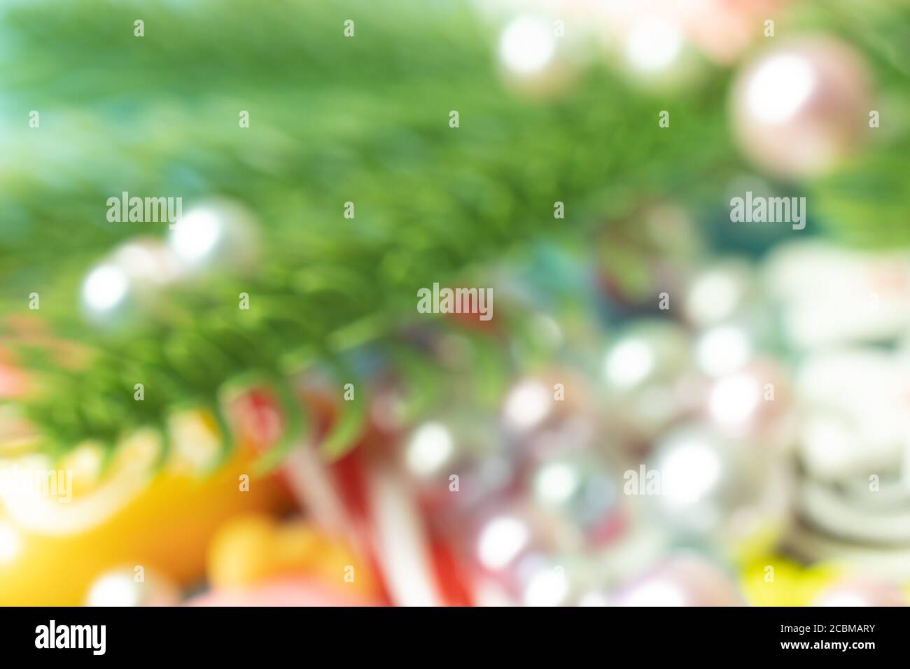 Bright blurry New Year or Christmas holidays background copy space. Xmas weekend backdrop Stock Photo
