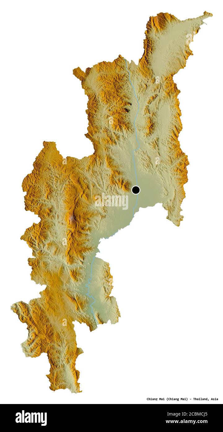 Chiang Mai Province Map Shape Of Chiang Mai, Province Of Thailand, With Its Capital Isolated On  White Background. Topographic Relief Map. 3D Rendering Stock Photo - Alamy