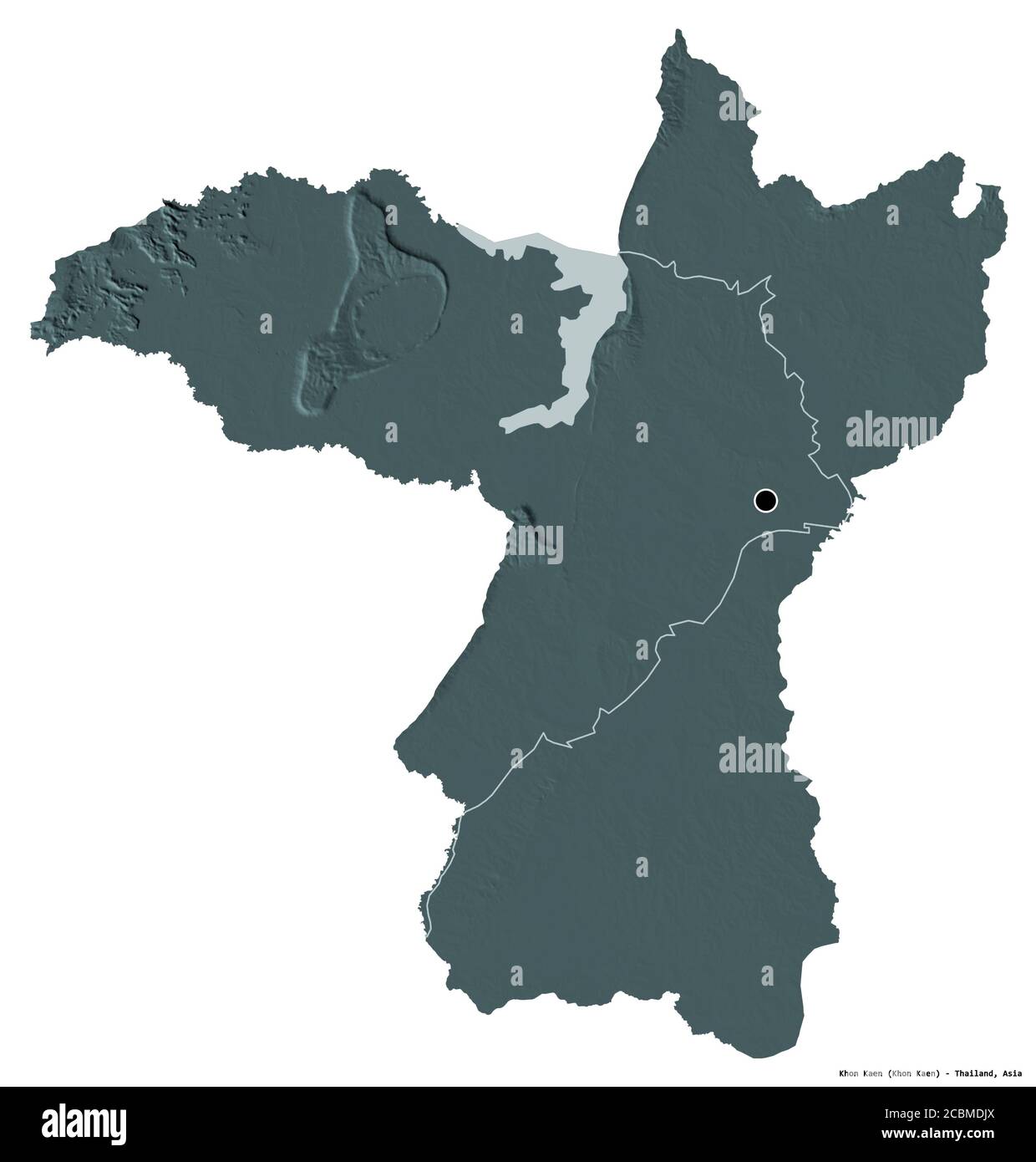 Khon Kaen Thailand Map Shape Of Khon Kaen, Province Of Thailand, With Its Capital Isolated On  White Background. Colored Elevation Map. 3D Rendering Stock Photo - Alamy