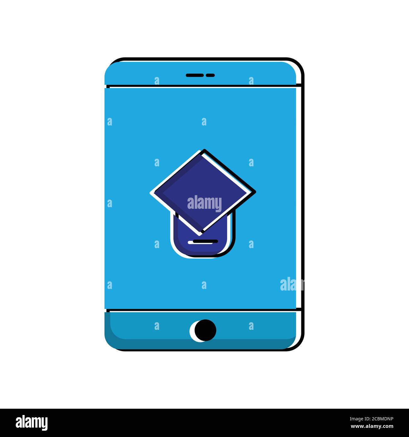 Online education flat icon. Design template vector Stock Vector