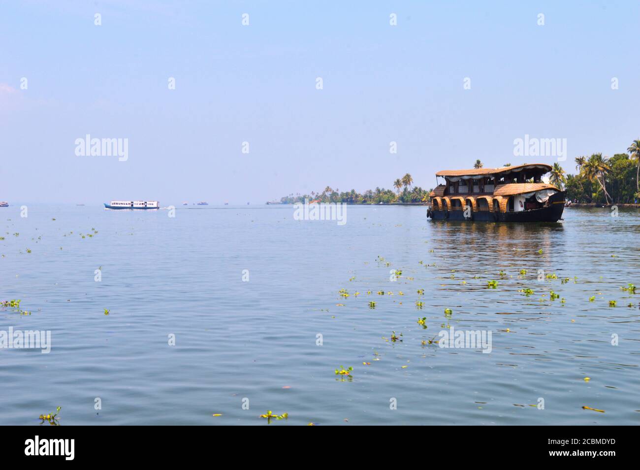 Travelling in a houseboat in Alleppey is an enchanting experience in itself. The cool breeze, occasional migratory birds make unique experience. Stock Photo