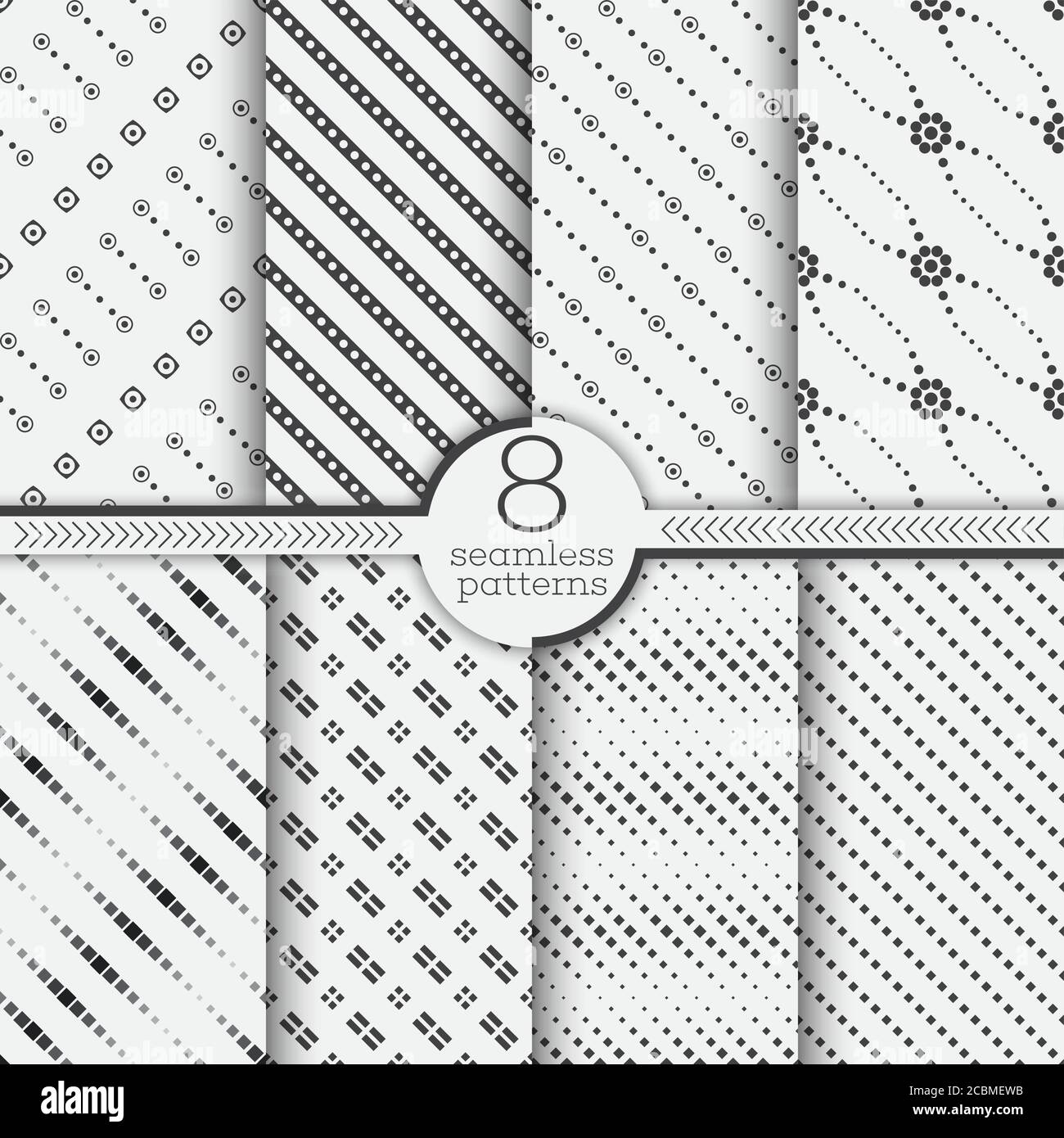 Set of vector seamless patterns. Modern stylish geometric diagonal ...