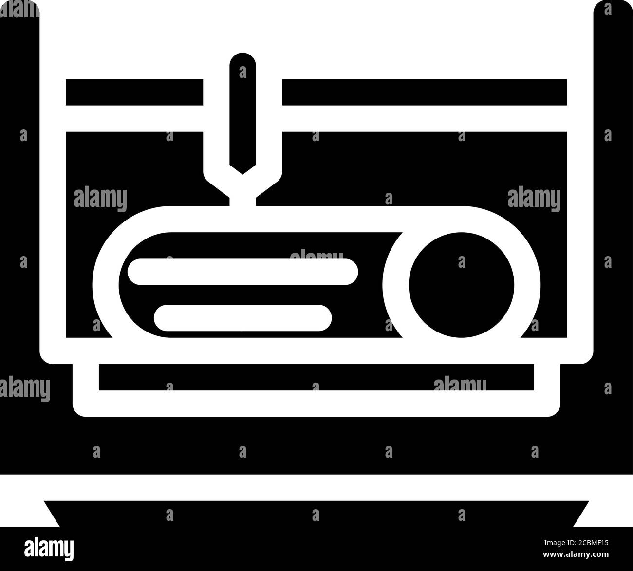 punching and cutting pipes glyph icon vector illustration Stock Vector