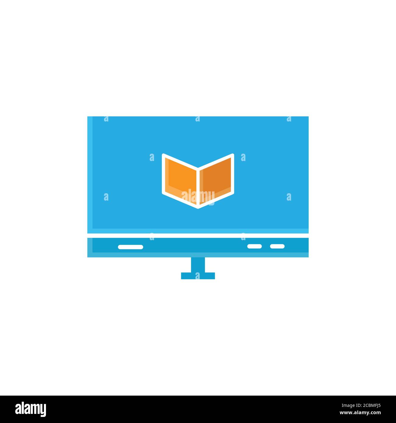 Online education flat icon. Design template vector Stock Vector Image ...