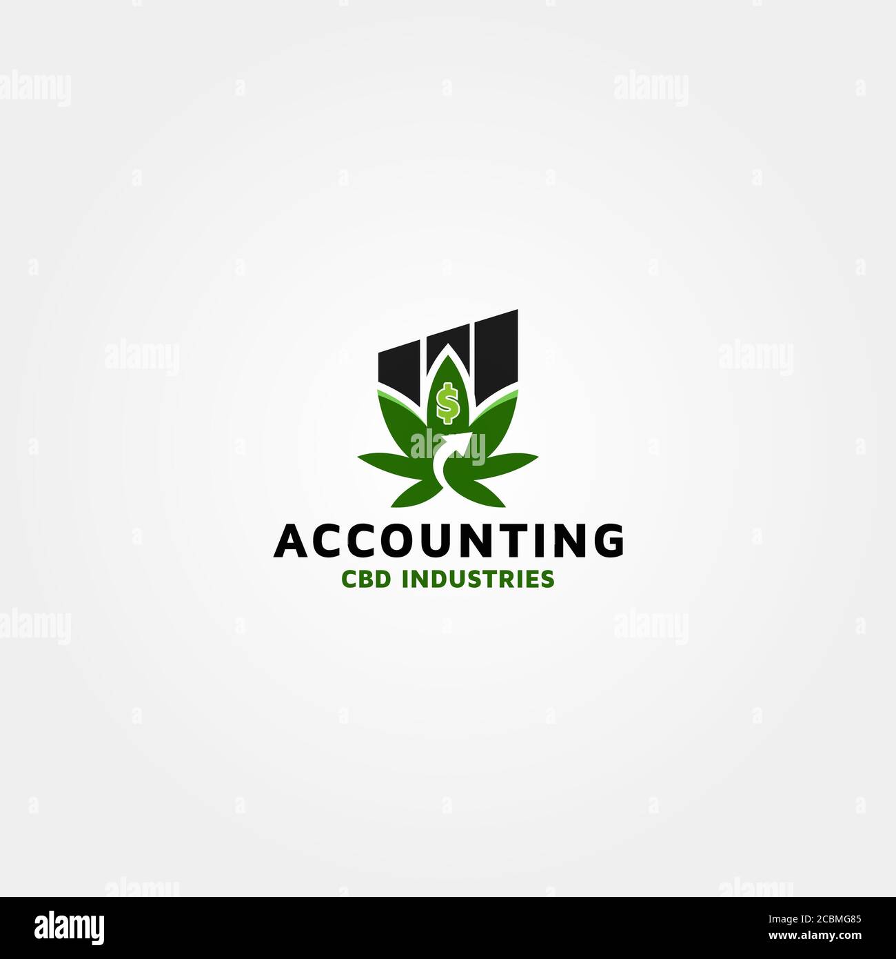Illustration of logo design for accounting CBD industries on white
