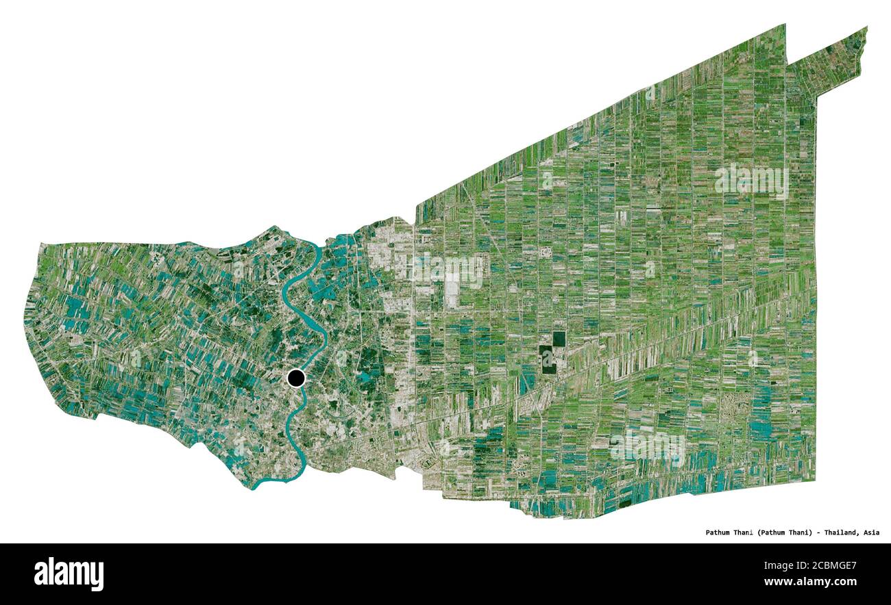 Shape Of Pathum Thani Province Of Thailand With Its Capital Isolated On White Background Satellite Imagery 3d Rendering Stock Photo Alamy